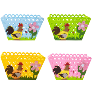Colorful Rooster Holiday Gift Bag Fun Storage Basket for Eggs and Candy Perfectly for Holiday Party Supplies