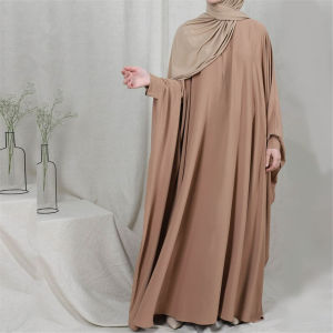 M215# Factory Direct Sales Middle East Muslim Womens Wear Islamic Dress Robe Loose Bat Sleeve Dress