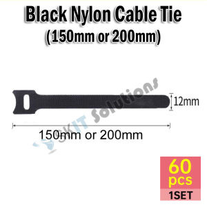 【SKIT SG】60pcs T-Type Velcro Nylon Cable Ties Single/Mix Colors (150mm/200mm) – Long Reusable Adjustable Hook & Loop Straps for Wire Management Cord Organizer Multi-Color Fastening Strips Cable Winder Wraps for Home Office Computer TV Electronics DIY