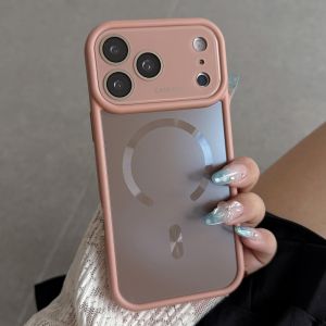 For Magsafe Plating Frosted Acrylic Hard Magnetic Phone Case For iPhone 17 16 15 14 Pro Max Shockproof Soft Bumper Cover Funda