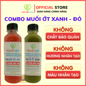 Combo 2 chai muối ớt xanh muối ớt đỏ hàng nhà làm sạch sẽ ko chất bảo quản NGỌC HIỂN FOODY