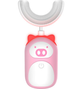 [Xả Hàng 25-29/12] Bàn chải đánh răng chữ U Heo Gia Dụng Thế Hệ Mới - Bàn chải điện trẻ em tự động chống nước đầu silicon cho trẻ từ 3 đến 12 tuổi