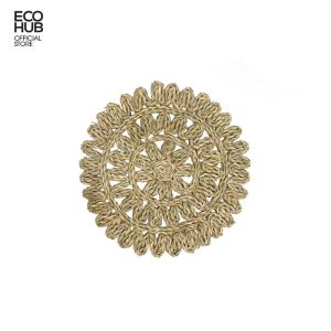 Tấm thảm cói Ecohub lót bàn ăn lót bình hoa lót nồi lót đĩa trang trí decor tiệc cưới 38 / 40 cm
