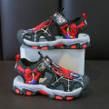READY STOCK Summer Anti slip Soft Sole Boys with Cartoon Spider Man Student Childrens Beach Shoes Sports Sandals for Kids. 