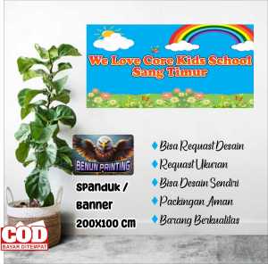 Spanduk Banner We Love 200X100 Cm Bisa Requst Desain