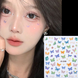 【Perfect Sunfeel】5D Butterfly Luminous Fairy Stickers Waterproof Self-adhesive Colorful Butterfly Wing Glowing Laser Decals Face Nails Art Tattoo