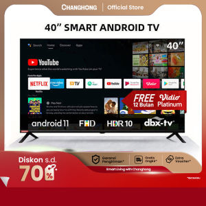 CHANGHONG 40 Inch Smart Android TV LED - WiFi Netflix Playstore Dolby Audio HDR10 L40G7N