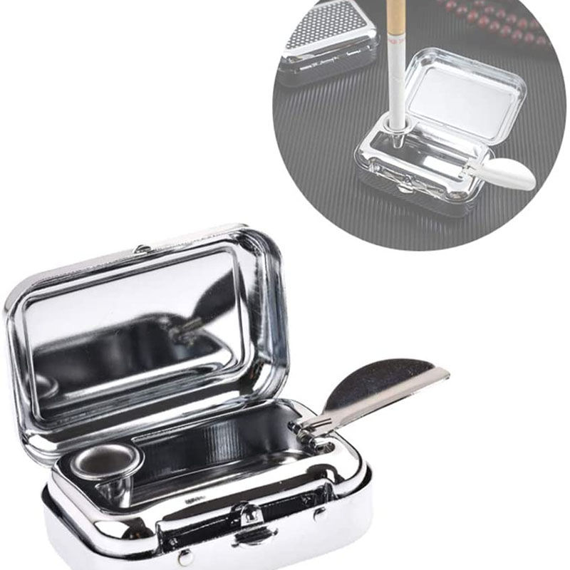 CRUITR Posacenere portatile in acciaio inox con coperchio, mini contenitore tascabile per cenere, ideale per viaggi e campeggio all'aperto
_voghion.com