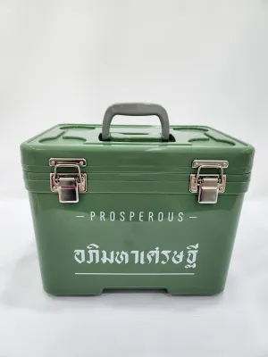 กระติกน้ำคูลเลอร์ ขนาด 12 ลิตร เก็บความเย็นได้ 8 ชั่วโมง(สีเขียวทหาร ) อภิมหาเศรษฐี