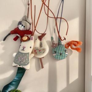 Hmeme Dễ Thương Vải động vật búp bê Vòng Cổ Phụ Nữ Cô Gái Vòng cổ phim hoạt hình vịt Gấu Thỏ mặt dây vải treo trang trí quà tặng