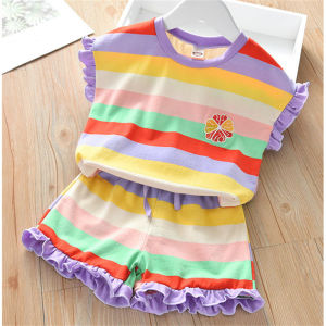 AILEBE Kids Sets Terno Top Bottoms Set Soft Smooth Skin-Friendly Breathable Fabric Simple Stylish Design Easy To Match Fresh Unique Casual Wear OOTD Pambahay For Girls 1-12 Years