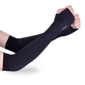 1 Pair Cooling Arm Sleeves UPF 50+ Sun Protection Ice Silk Sleeves with Thumb Hole for Cycling Driving Outdoor