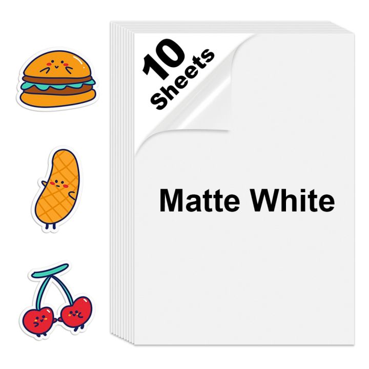 10 Sheets Vinyl Sticker Paper A4 Size 210*297mm Self Adhesive Matte ...