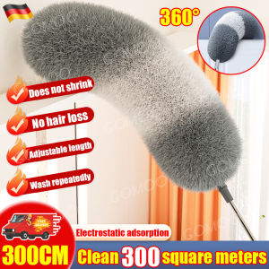 Long Pole Microfiber Duster Telescopic Adjustable Bendable Head For High Ceiling Fan Curtain Window Cleaning Dusting Duster