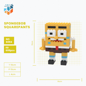 SMY Nano Blocks Spongebob Mainan Anak Mini Bricks Education Toys Balok Susun Puzzle Animasi 3D Model