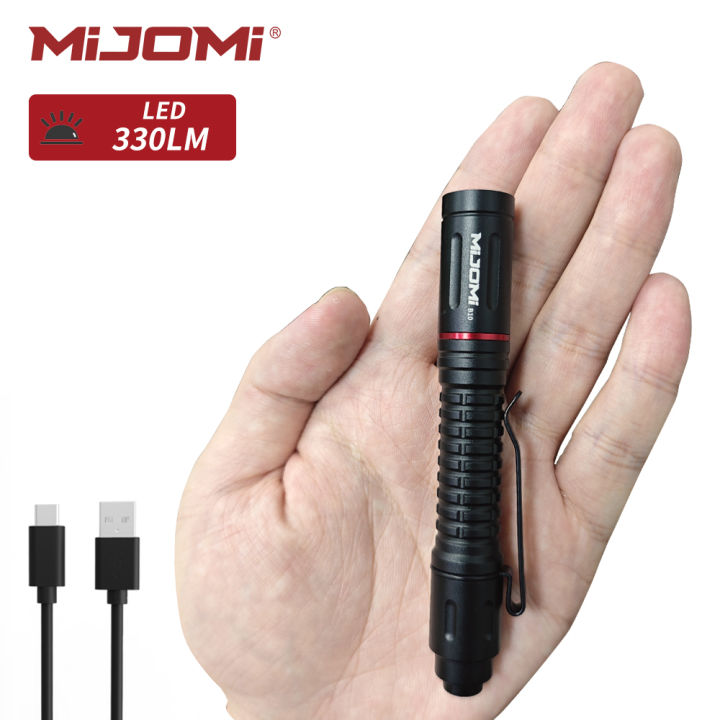 Mini USB Rechargeable Flashlight Multifunctional Torch Waterproof IPX6 for Outdoor Night Riding/Camping/Emergency - Black