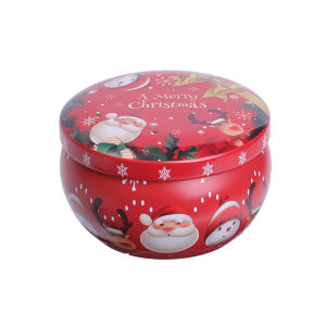 Mini Giáng Sinh Tinplate kẹo tròn hộp thiếc DIY nến thơm Jar Món Quà Giáng Sinh Lưu Trữ hộp đựng chai rỗng hũ mật ong