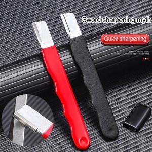 Metal Knife Pruning Sharpening Stone Handheld Garden Shear Scissors Sharpener with Lid Mini Portable Knife Sharpener Grindstone Handle Kitchenware