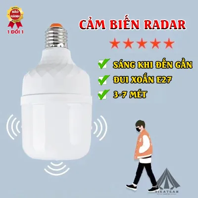 Đèn LED Cảm Ứng Chuyển Động Radar Bóng Đèn Cảm Biến Tự Bật Khi Có Người Công Suất 40W Chỉ Hoạt Động Khi Trời Tối