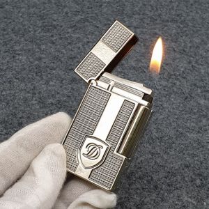 Hộp Quẹt Bật Lửa D.. upont Ô Vuông Kèm Khiên D144D Màu Đen sang trọng - Dùng Gas Đá Cao Cấp (KHÔNG CHỨA XĂNG GAS)