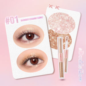 PINKFLASH #DoubleGlow 2 in 1 Phấn mắt dạng lỏng All Glow Sắc tố cao Không thấm nước Trang điểm mắt nhẹ