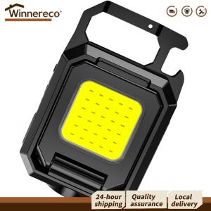 [Winnereco Flagship Mall]XPE Keychain Light 1000LM COB LED Pocket Flashlight 800mAh Type-C USB Rechargeable IPX4 Waterproof Portable Outdoor Tool