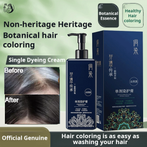 Heritage Plant-Based Hair Dye Natural Black Hair Color  Single-Dose  Gentle Grey Coverage
