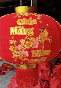 Đèn lồng treo Tết 2025 - Lồng đèn tết nhung đỏ 3D kim tuyến Chúc mừng năm mới nhung dày bền màu trang trí cửa cổng nhà cây nêu quán cà phê