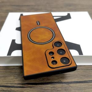 Suitable for Samsung S23ultra Lambskin Pattern Magnetic Phone Case S22PLlus All-inclusive S24ultra Protective Case S21fe Note20