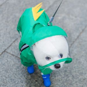 Full-Cover Waterproof Dog Raincoat with Face & Reflective Strips for Teddy and Small Dogs