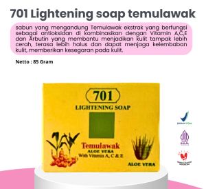 Sabun Temulawak 701 aloe vera Brightening Soap with vit A C & E 85 gr Original BPOM