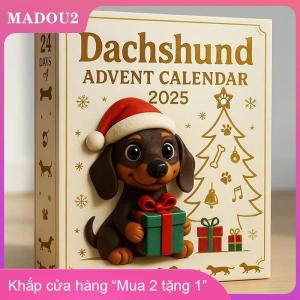 [COD] MADOU2 2025 Dachshund mùa vọng lịch 24 ngày giáng sinh đếm ngược lịch Acrylic dễ thương Dachshund kỳ nghỉ cây trang trí cho những người Yêu Chó