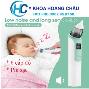 Máy Hút Mũi Tự Động  Với 3 Đầu Hút Silicone Và 6 cấp độ - Pin sạc cho bé và người lớn