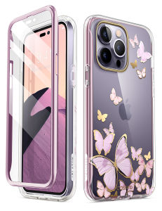 i-Blason Glitter Case for iPhone 14/14 Pro/14 Plus/14 Pro Max Mobile Phone Case 360 Degree Case Bumper Protective Cover Cosmo with Screen Protector