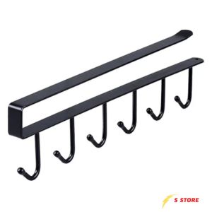 Thanh 6 Móc Treo Nhà BếpGiá Sắt Kẹp Tủ Bếp Có 6 Móc Treo Tiện Dụng 6 Móc Giữ Cốc Treo Tủ BếpMóc Treo Đồ Đa Năng