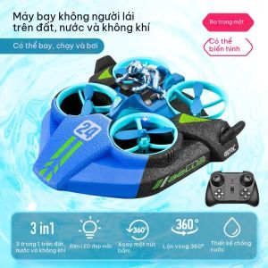 Đồ chơi điều khiển từ xa 3 trong 1: Máy bay – Ô tô – Tàu thuyền | Trực thăng 4 cánh quạt nhào lộn
