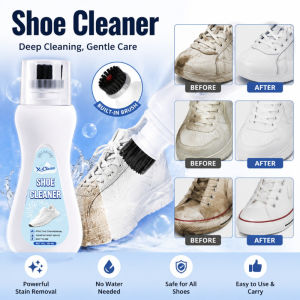 Sneaker Shoe Cleaner Whitener with Smart Brush Cleans Quick foam Crevices Removes Stains Shines Fast