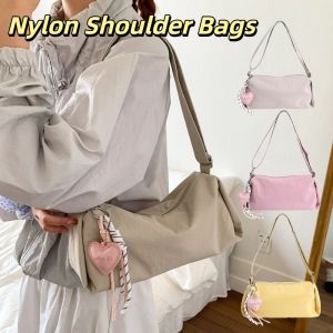THOMA หลากหลาย กระเป๋าสะพายไนลอน ผ้าสีพื้น ยามว่าง กระเป๋าใต้แขนบอสตัน ง่าย แบบสบายๆ กระเป๋าถือผู้หญิง ทุกวัน