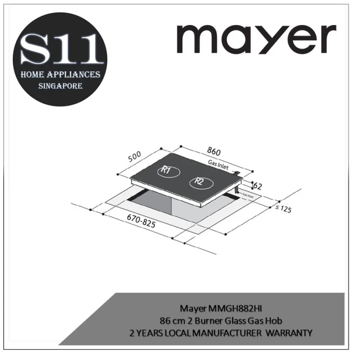 Mayer%20MMSS882HI/MMGH882HI%20%2086%20cm%202%20Burner%20Stainless%20Steel%20/%20Glass%20Gas%20Hob%202%20YEARS%20LOCAL%20MANUFACTURER%20%20WARRANTY%20-%20Image%202
