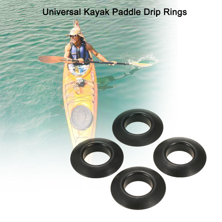 Lot 4 Anneaux Anti-Gouttes Pour Pagaie Kayak – Caoutchouc Noir Universel 30mm – Empêche L’Eau De Couler Sur Le Manche – Canoë, Rafting