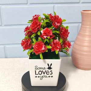 Unico PBP12 Tanaman Hias Pot Bunga Mawar Plastik Artificial Rose Flower Ornamen Hiasan Dekorasi Ruangan Meja Rumah Buatan COD