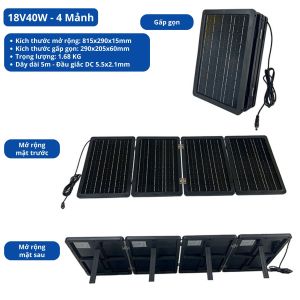 TẤM NĂNG LƯỢNG MẶT TRỜI GẤP GỌN 18V 20W 40W 60W 120W - TEKI