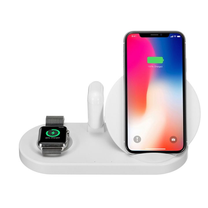 Wireless Charger DOCKING 5in1 IPHONE ANDROID FAST CHARGING Tanpa Kabel
