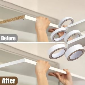 JAYQQ Self-adhesive Border Stickers 10m White Refurbished Stickers Durable Thickened Wood Panel Decorative Edge for Cabinet and Table Edge Strips Repairing Wall Gaps