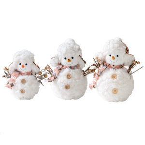 Christmas Snowman Ornaments Soft Snowman Statue Snowman Doll Tabletop Decorations Party Supplies for Kitchen Home