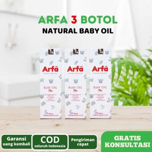 Arfa Baby Oil 3 Botol | Minyak Telon Alami untuk Cegah Kulit Iritasi