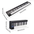 ammoon 61-Key Foldable Electronic Piano Multifunctional Electronic Organ Folding Digital Piano 61 Keys Sensitive Piano Keyboard with LCD Display Built-in Rechargeable Battery BT Connectivity Portable Musical Instrument with Piano Bag/Sustain Pedal. 
