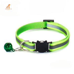 Rennas Dog Adjustable Bell Collars For Dog Collar For Cat Pet Collar Reflection Nylon Dog Supplies