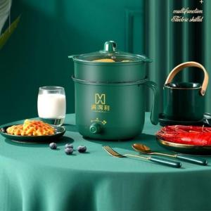 Nồi lẩu điện mini đa năng chống dính cao cấp và tiện lợi ca nấu mì 2 tầng siêu tốc (xào nấu hầm nướng luộc chiên hấp) nấu cơm nấu cháo bằng vân đá - Tặng kèm giá hấp - mẫu mới - Caroni Store