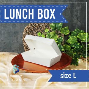 ( ISI 50 PCS ) Paper Lunch ISI 50 PCS -Lunch Box Paper - Kemasan Kotak Makanan Kertas - Ukuran L -DUS AYAM GEPREK Kotak Dus Kemasan Makanan Nasi